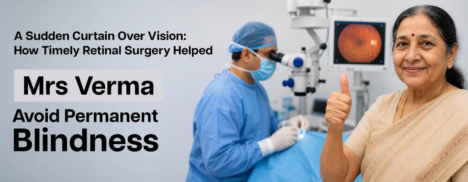 How Timely Retinal Surgery Helped Mrs Verma Avoid Permanent Blindness